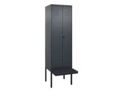 PBM-locker met bank,HxBxD 2120x600x815mm,2vak,vak B 300mm,draaigrendel