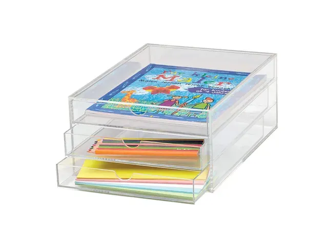 OUTLET Acryl Ladenblok A4 3 Laden Transparant