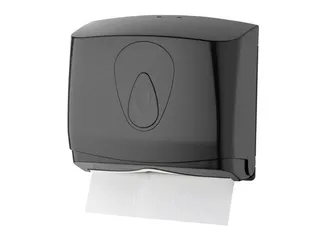 PlastiQline Handdoekdispenser mini kunststof zwart ABS wandmontage - 1
