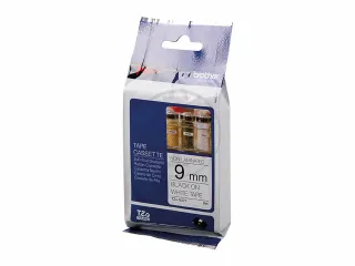 Lettertape Brother Tze-n221 P-touch Niet Gelamineerd 9mm Wit Op Zwart - 1