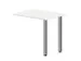 table de rallonge,haut. régl.,HxlxP 720-840x800x600mm,Bl-blanc