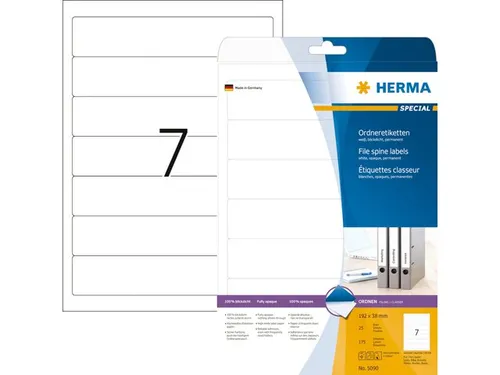 Herma 8621 Rugetiket breed 192x61mm Wit permanent klevend 40 stuks