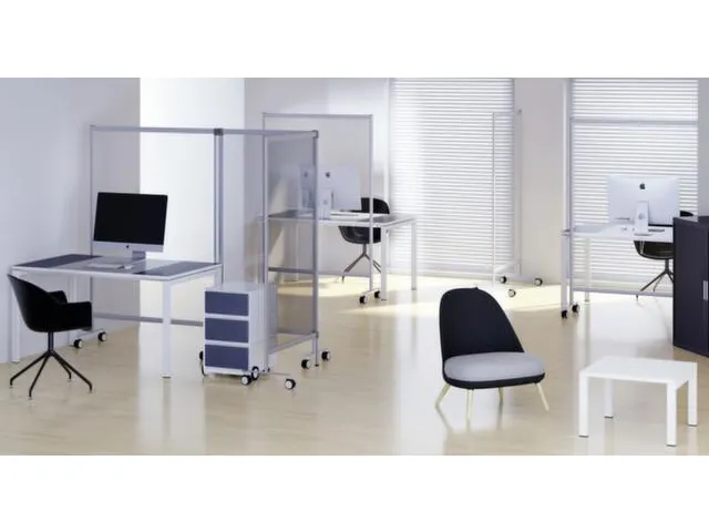 mobiel hygiënescherm 1800x855x390mm enkel veld PMMA