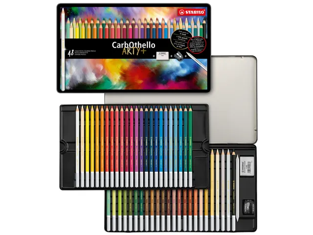 Kleurpotloden STABILO CarbOthello kalkpastel assorti blik à 48 stuks