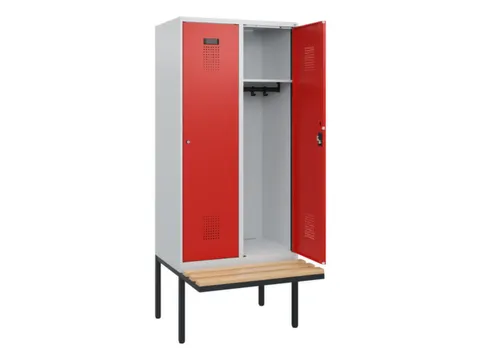 locker met bank,HxBxD 1950x800x815mm,2vak,vak B 400mm,cilinderslot