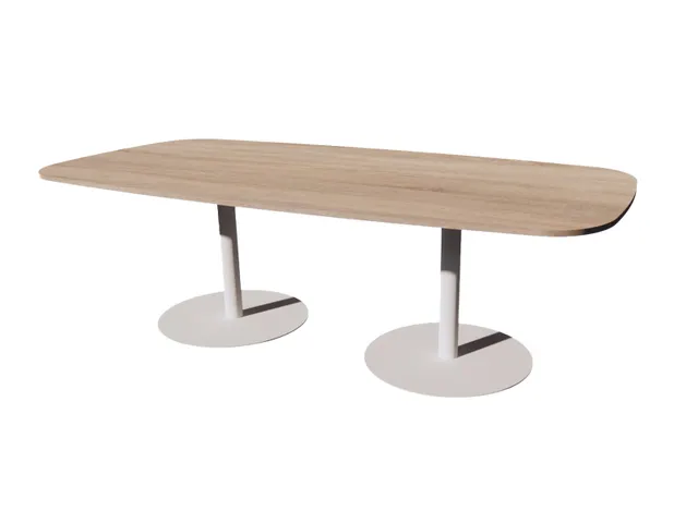 Linesto vergadertafel 240x120 deens ovaal robson eiken 25mm wit