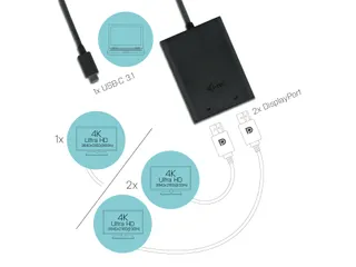 USB-C naar 4K Dual DisplayPort Adapter - 4