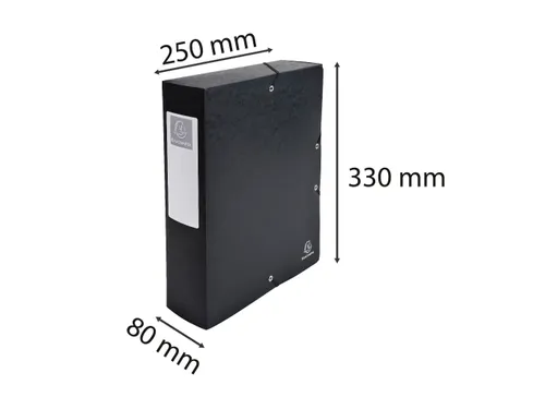 Klasseerdoos glansk. rug 80mm A4 zwart