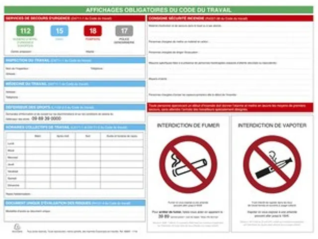 Affichelijst werkreglement 570 x 420 mm FR