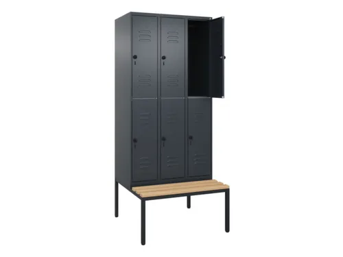 Dubbeldekse dekenkist,HxBxD 2120x900x815mm,3x2vak.,vak B 300mm