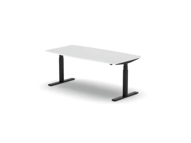 Elektrisch ihv Vergadertafel Vatvorm 1800x800mm Zwart+ Wit Blad