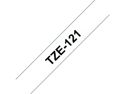 Labeltape Brother P-touch TZe-121 standaard 9mm zwart op transparant