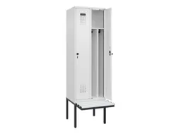locker met bank,voor scheiding van kleding,HxBxD 2120x600x815mm,2vak