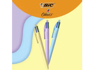 4-Kleuren balpen Bic pastel assorti display à 30 stuks - 2