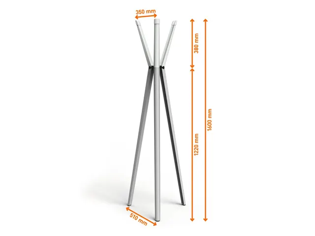 Kapstok DURASTORE 6 haken aluminium grijs 160cm