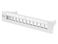 Panneau de raccordement modulaire 12 ports1U 254mm 10 inch Gris