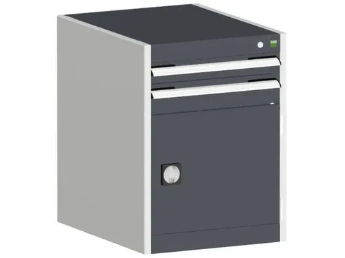 ladekast HxBxD 700x525x650mm 2laden RAL7035 front RAL7016
