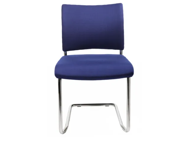 Bezoekersstoel Blauw Stof 450x480x450mm Verchroomd Sledeframe