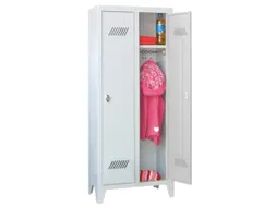 lockerkast v. kinderen,HxBxD 1300x530x300mm,2vak,RAL7035,front RAL7035