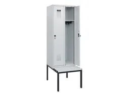 locker met bank,HxBxD 1950x600x815mm,2vak,vak B 300mm,draaigrendel