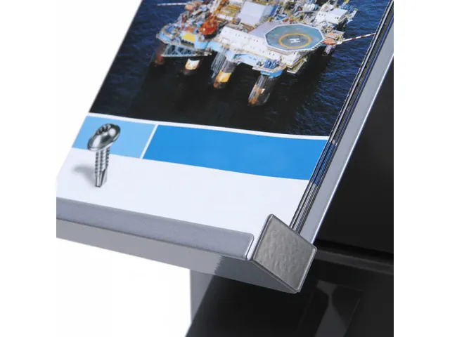 Brochurerek Totem Zilver Met Stalen Legplanken