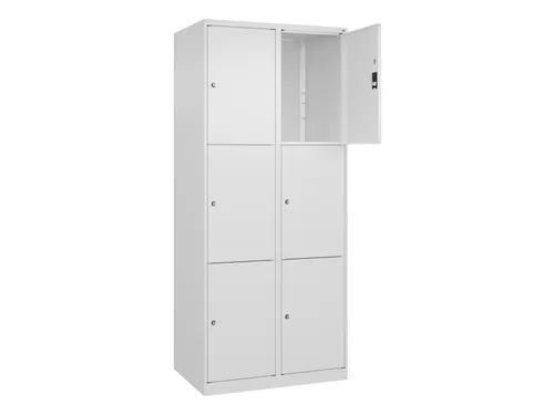 lockerkast,HxBxD 1850x800x500mm,2x3vakken,vak B 400mm,cil.-slot