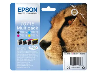 Epson T0715 Inktcartridges Multipack Zwart + 3 Kleuren - 1