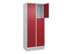 lockerkast,HxBxD 1950x800x500mm,2x3vakken,vak B 400mm,cil.-slot,sokkel