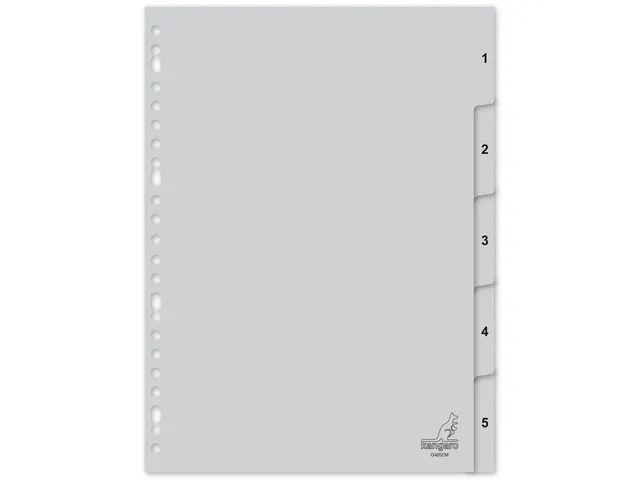 Intercal. a touches numerotees ECO Kangaro A4 gris carton 180gr 23 per