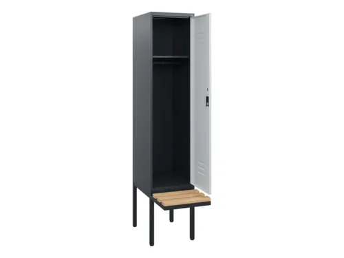 locker met bank,HxBxD 1950x400x815mm,1vak,vak B 400mm,draaigrendel