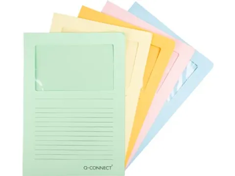 L-Map Met Venster A4 120 Grams 100 stuks Assorti lichte kleuren