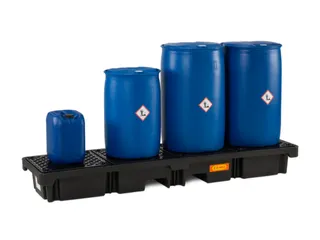 PE-opvangbak,v. 4x200l vat,opvangvol. 215l,HxBxD 260x2450x660mm - 2