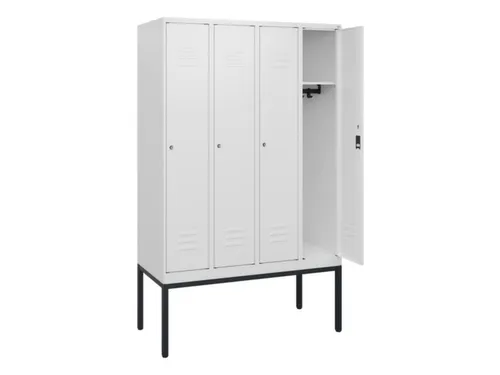 locker,HxBxD 1950x1200x500mm,4vak,vak B 300mm,cil.-slot,voetonderstel