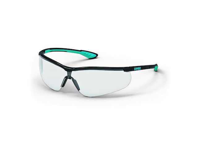 Veiligheidsbril Sportstyle 9193 Zwart Groen Polycarbonaat Blank | VeiligheidsbrillenOnline.nl