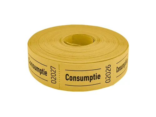 Consumptiebon Combicraft 57x30mm 2-zijdig 2x1000 stuks geel