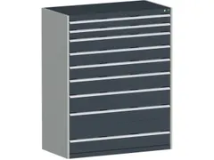 ladekast HxBxD 1600x1300x650mm 9laden zware lasten RAL7035 RAL7016