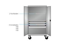 universele kast HxBxD 1813x1005x691mm 3xStalen bodem 3lade(n)