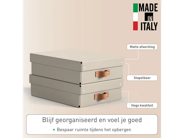 Leitz Puro Opbergdoos met deksel medium laag 8L set van 2 beige