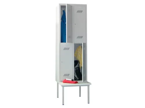 banklocker,dubbeldeks,HxBxD 2150x600x800mm,RAL7035,front RAL7035