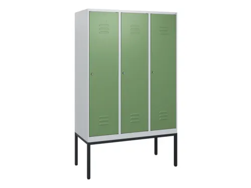 locker,HxBxD 1950x1200x500mm,3vak,vak B 400mm,cil.-slot,voetonderstel