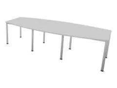 vergadertafel,HxBxD 740x2800x1200mm,vatvormig,MP-lichtgrijs