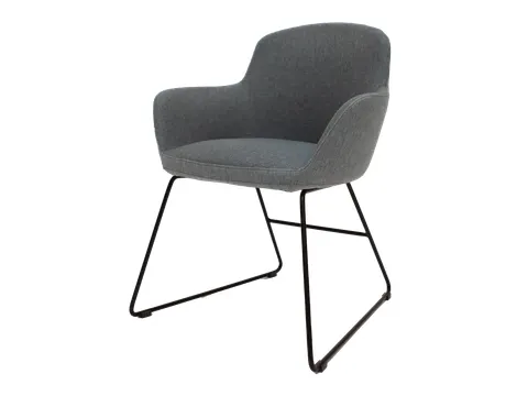 Vergaderstoel Rox zwart slede binnen grijsblauw Buiten blauwgrijs