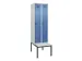 locker met bank,voor scheiding van kleding,HxBxD 2120x600x815mm,2vak