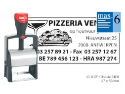 Tekststempel Colop 2400 +bon 6regels 58x27mm zwart