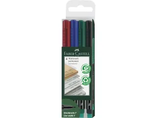 Marker Faber-Castell Multimark permanent F etui met 4 stuks - 1