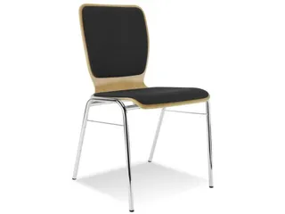 Houten Kuipstoel Beukenhouten Zitschaal Zit-/Rugkussen Bekleding Zwart - 1