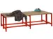 banc double,LxP 1500x740mm,barrettes en bois hêtre,piètement RAL3000
