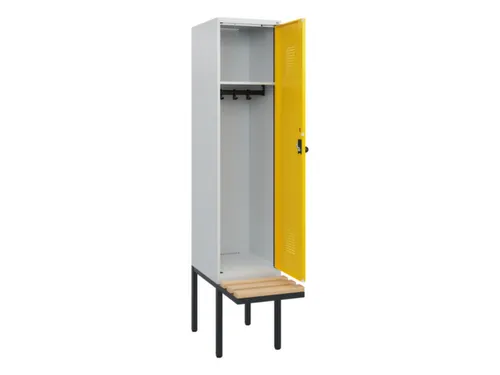 locker met bank,HxBxD 1950x400x815mm,1vak,vak B 400mm,draaigrendel