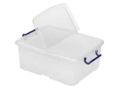 Opbergdoos 24 Liter Transparant Met Gedeelde Deksel