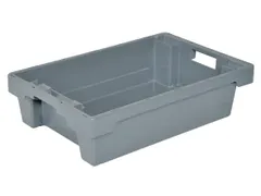 Euronorm Draaistapelbak 150x600x400mm Wand/bodem Gesloten Grijs 25l